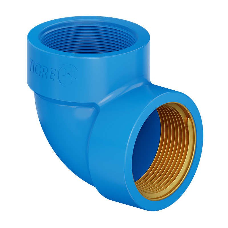 Codo Azul 90º con Inserto de Metal