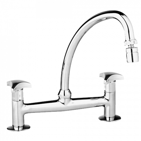 Misturador para Cozinha de Parede com Tubo Alto e Móvel