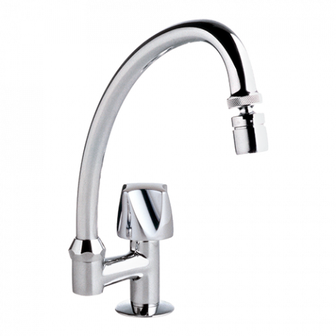Torneira de Cozinha com Saída Lateral e Tubo Alto