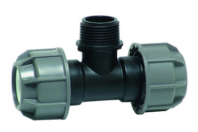Tê 90° Compressão com Saída Central Rosca Macho