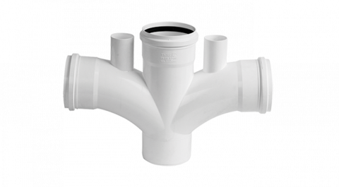 Ramal Doble 87° 30 MH C/2 Vent, 110 x 110 MM