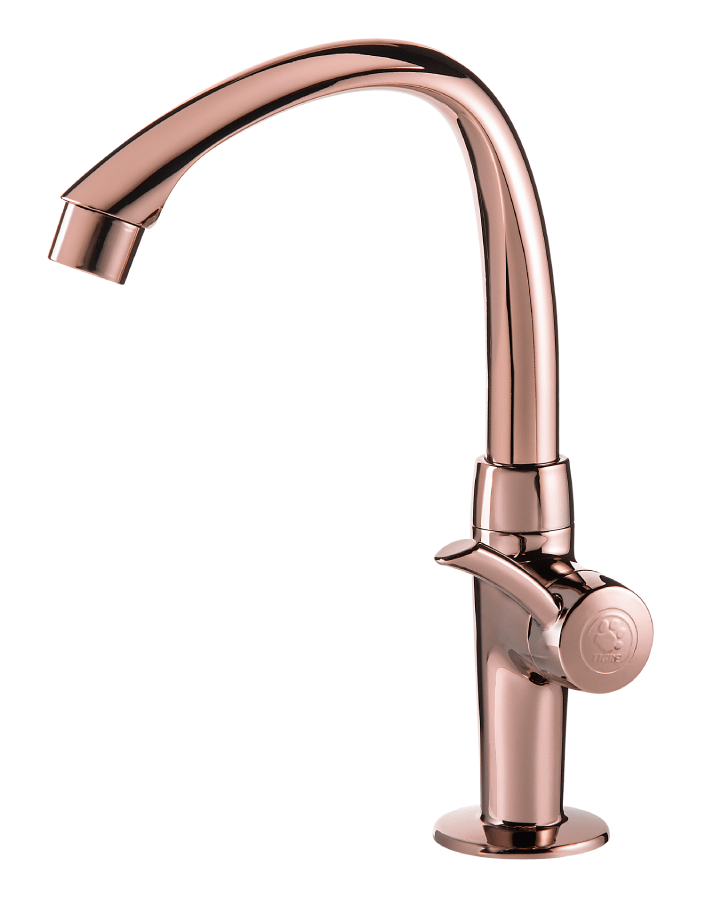 Torneira para  Lavatório de Mesa Bica Alta Móvel Rosé Gold Linea